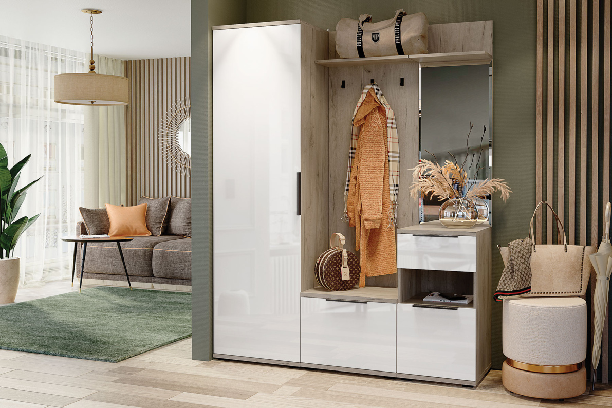 Прихожая Альянс 1Белый глянец