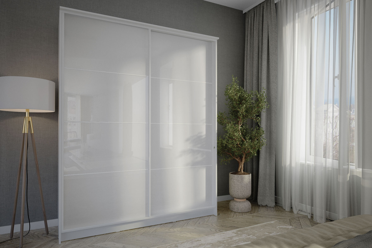 Шкаф-купе 2-х дв. Байкал-2, 1774Белый глянец