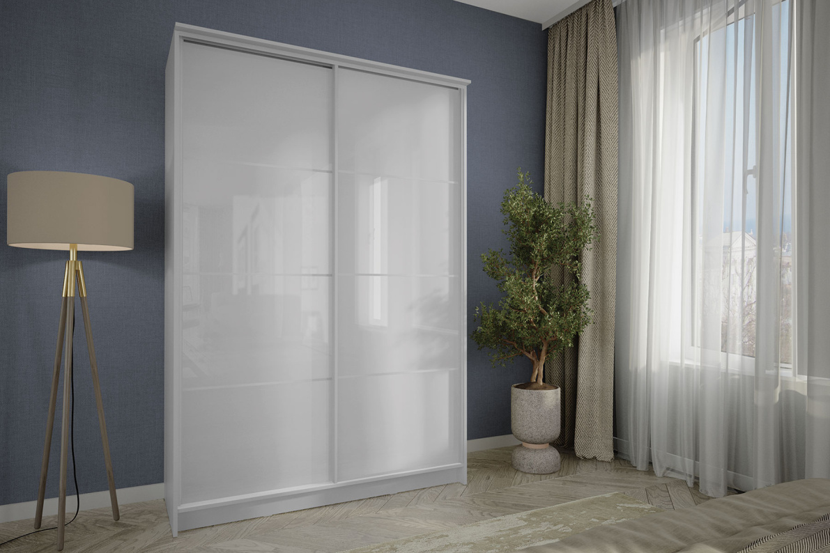 Шкаф-купе 2-х дв. Байкал-2, 1495Белый глянец