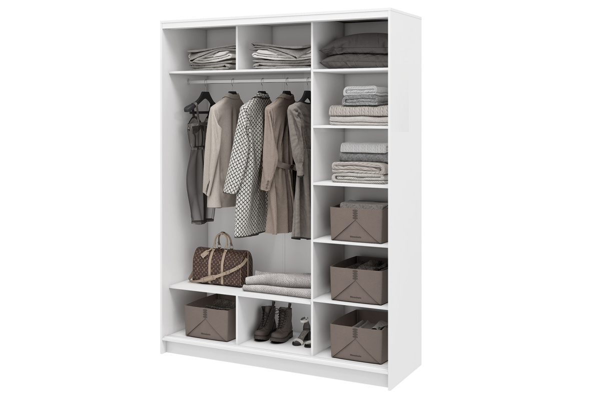 Шкаф-купе 2-х дверный 177,4х242х61,2 см БазеБелый глянец, фото 2