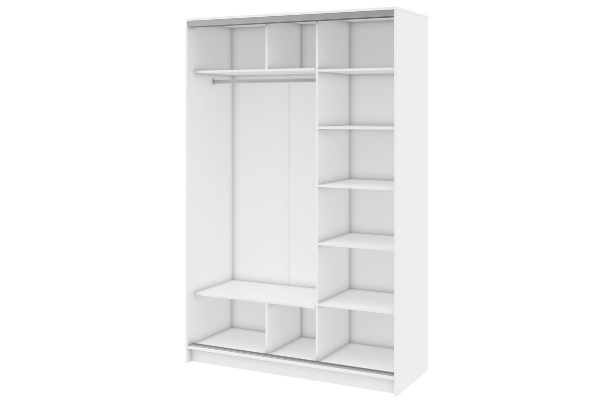 Шкаф-купе 2-х дверный 157,4х242х61,2 см БазеБелый глянец, фото 4