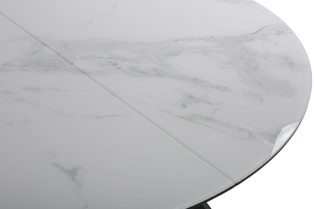 Стол обеденный Бонжур Белый мрамор/Черный, фото 7