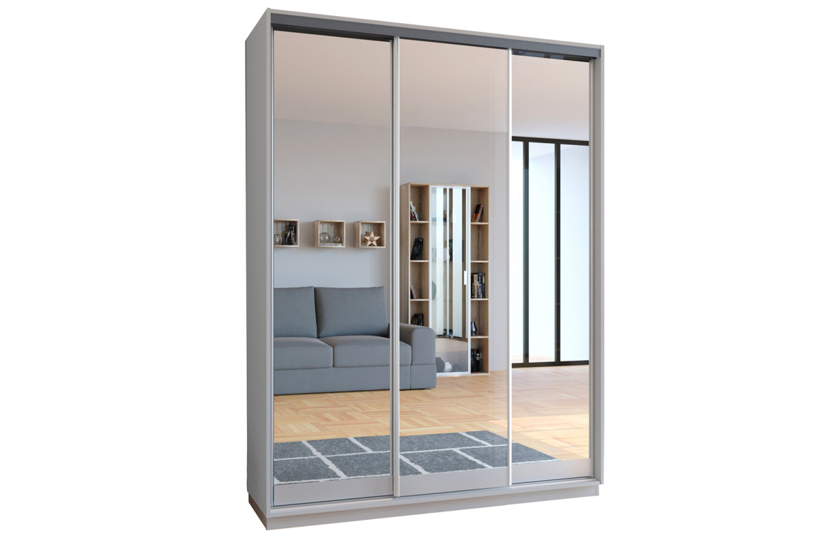 Шкаф-купе 3-х дверный с зеркалом Бристоль, фото 2