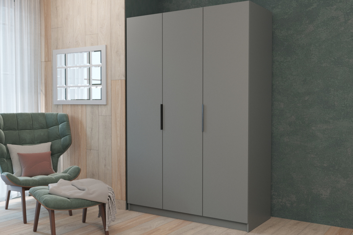 Шкаф 3-х дверный ДрезденСерый