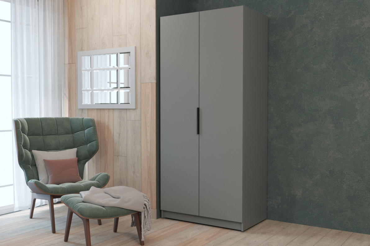 Шкаф 2-х дверный ДрезденСерый