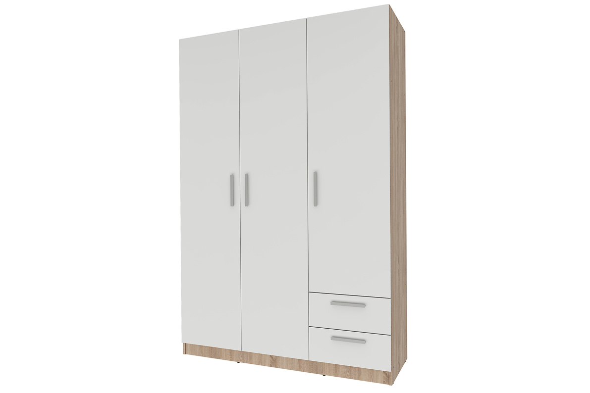 Шкаф 3-х дверный с ящиками ИлгаБелый
