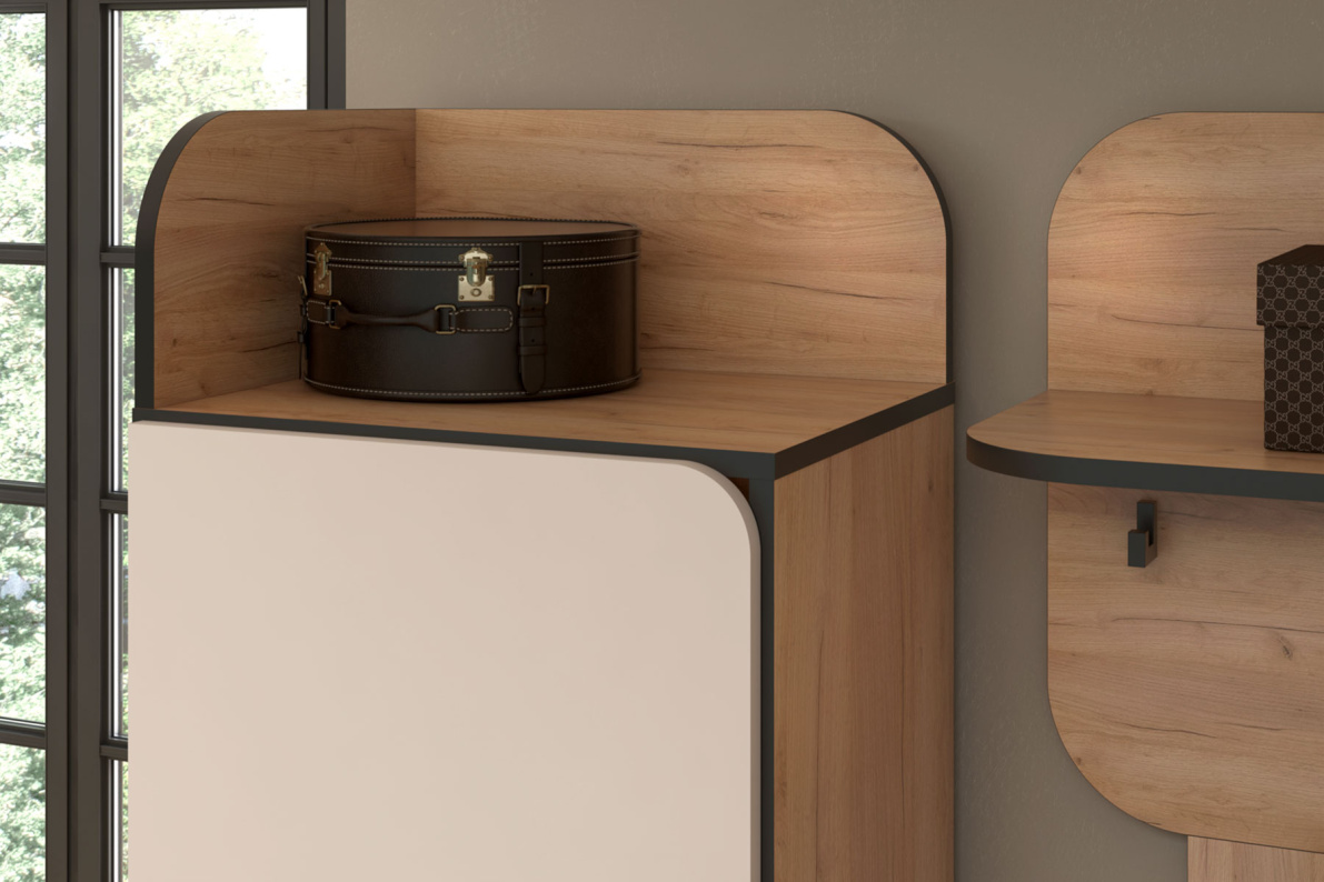 Набор мебели для прихожей (123,3х220,1х38,2 см) ЖаклинКашемир серый, фото 3