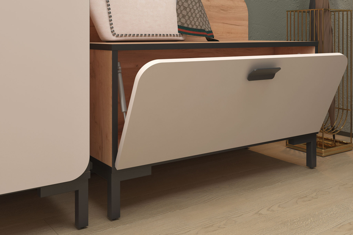 Набор мебели для прихожей (170,2х220,1х38,2 см) ЖаклинКашемир серый, фото 3