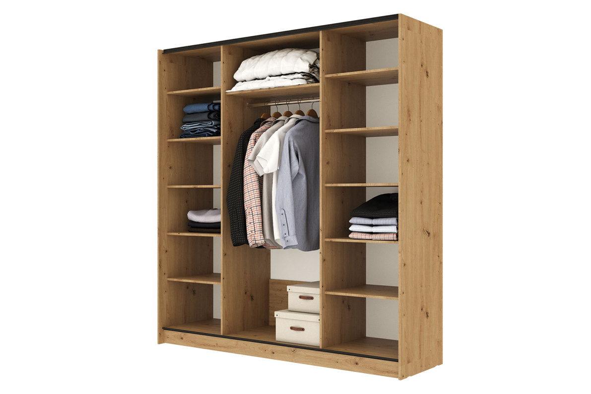 Шкаф-купе 2 дв. 2032 Марвин-3Дуб дикий/Чёрный глянец/Софт Тач Чёрный, фото 2