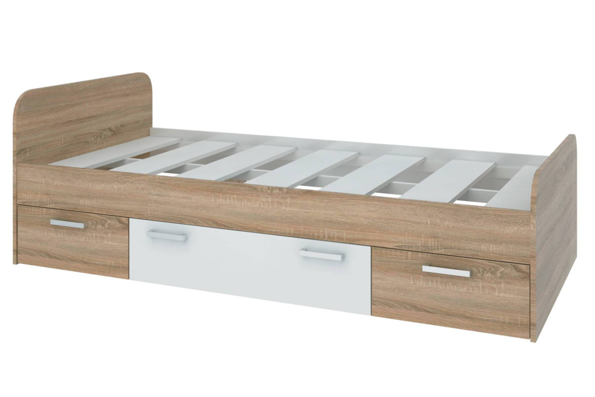 Кровать Мика СТЛ.165.06Дуб сонома/ Белый