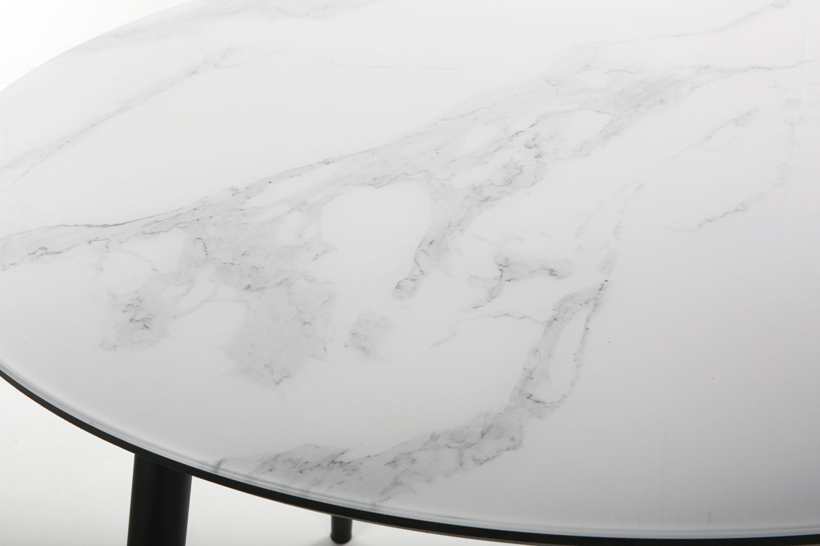 Стол обеденный Милтон Белый мрамор/Черный, фото 4