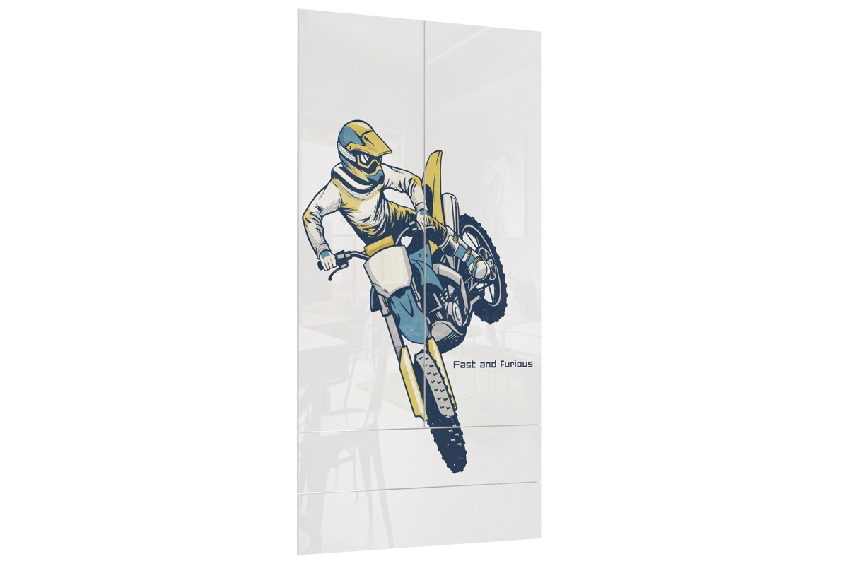 Фасады для 2-х дв. шк. Модерн - Квадро СТЛ.417.04Белый глянец