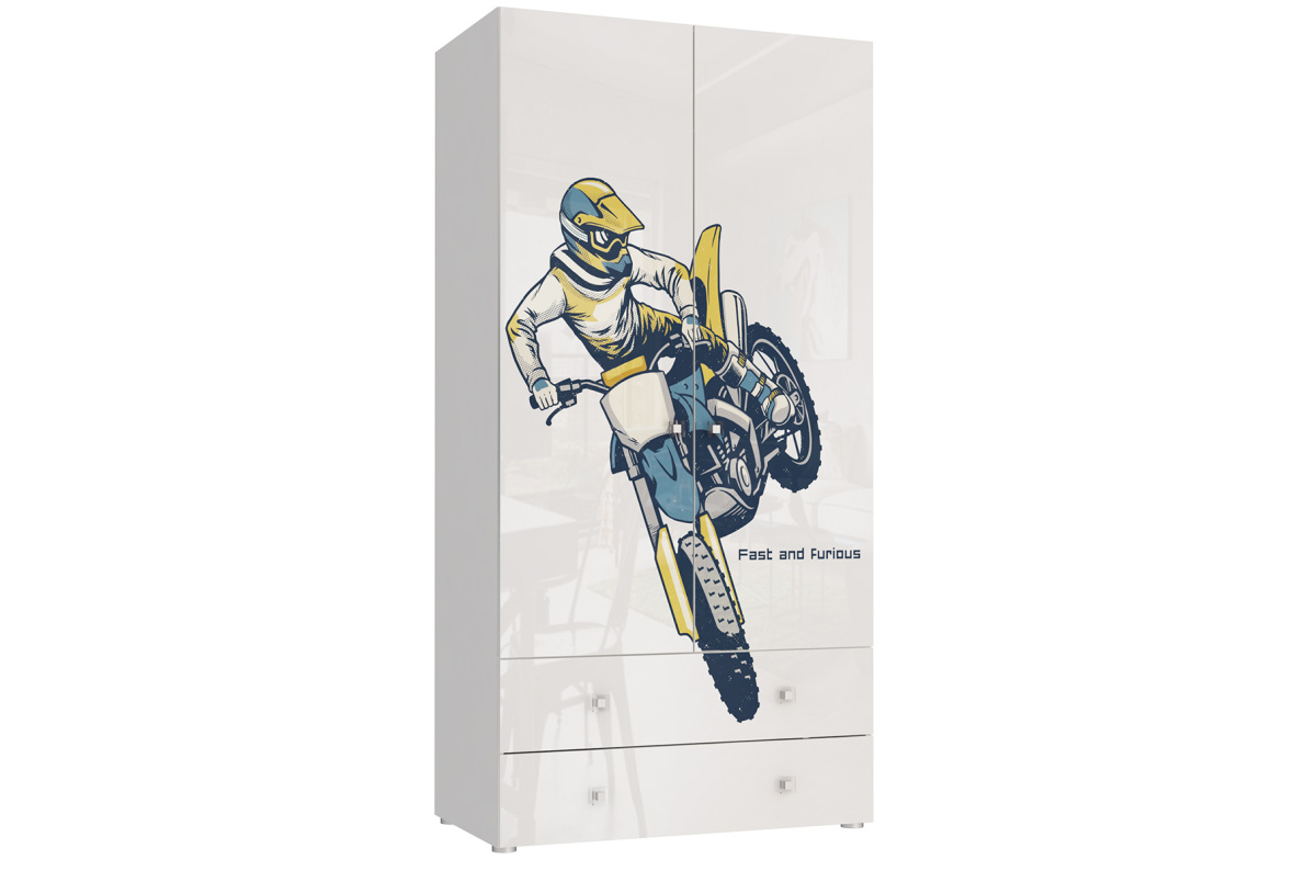 Шкаф 2-х дв. Модерн - КвадроБелый глянец