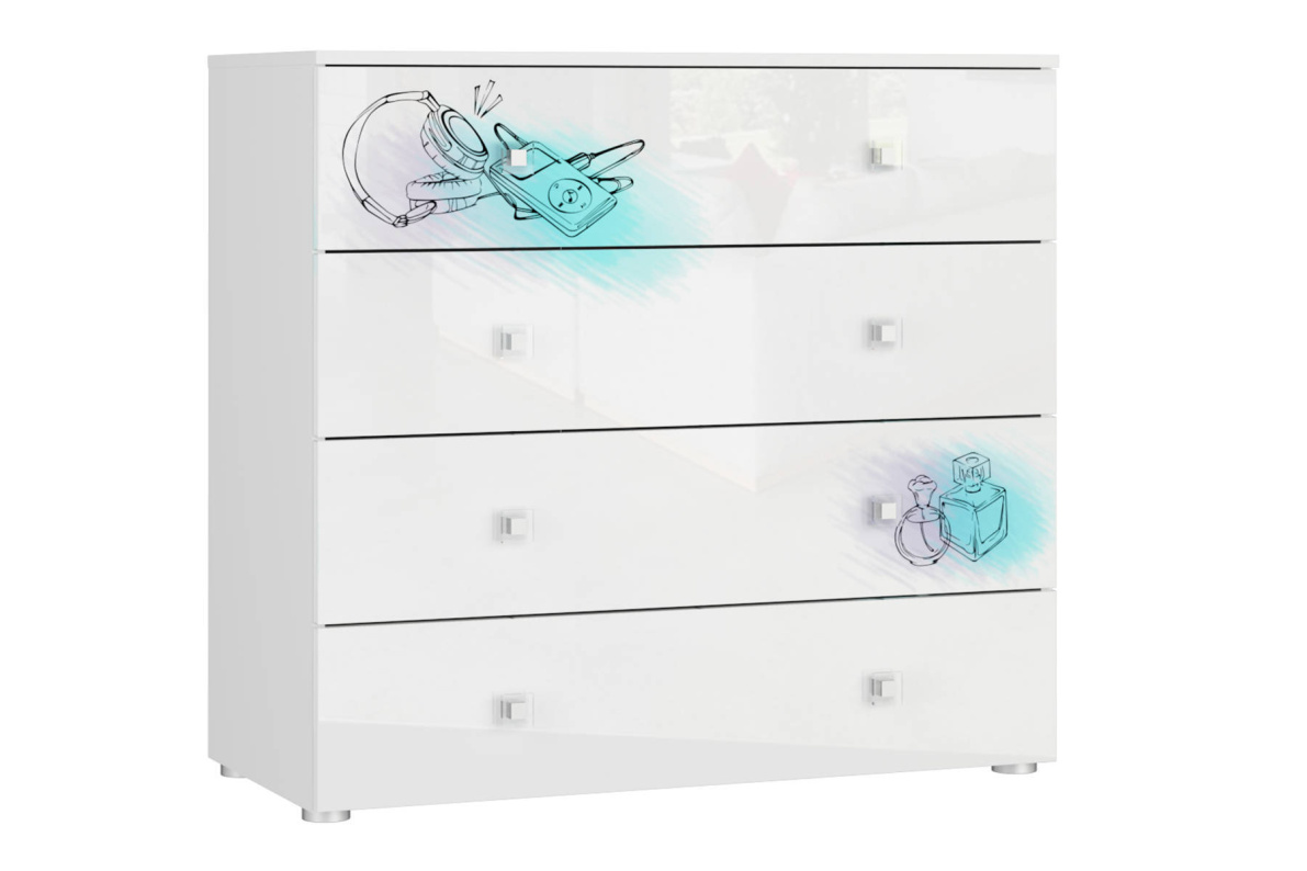 Комод Модерн - СтильБелый глянец