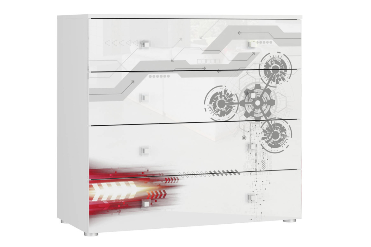 Комод Модерн -ТехноБелый глянец