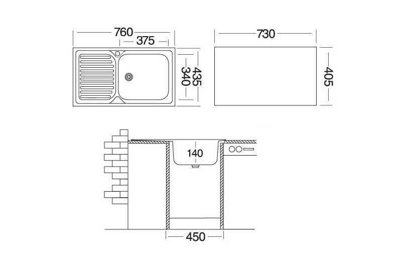 Мойка Юкинокс Классика CLM760.435 - 5K 1R врезная правая