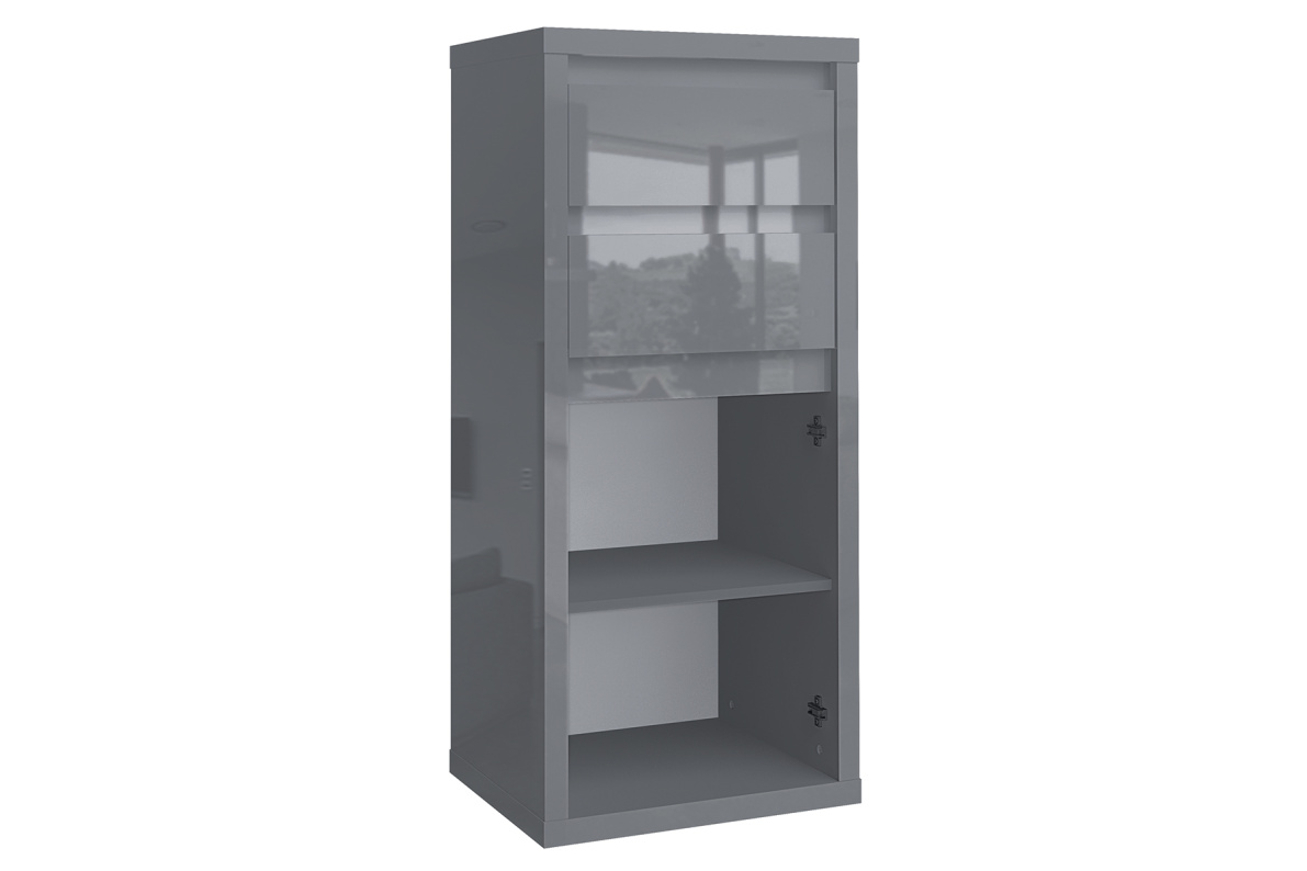 Комод  с 2-мя ящиками и дверью Норден Серый глянецCерый глянец, фото 2