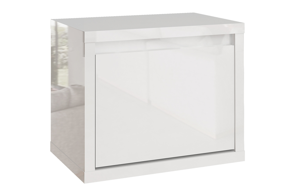 Тумба для обуви с обувницей 65х52х40 см НорденБелый глянец