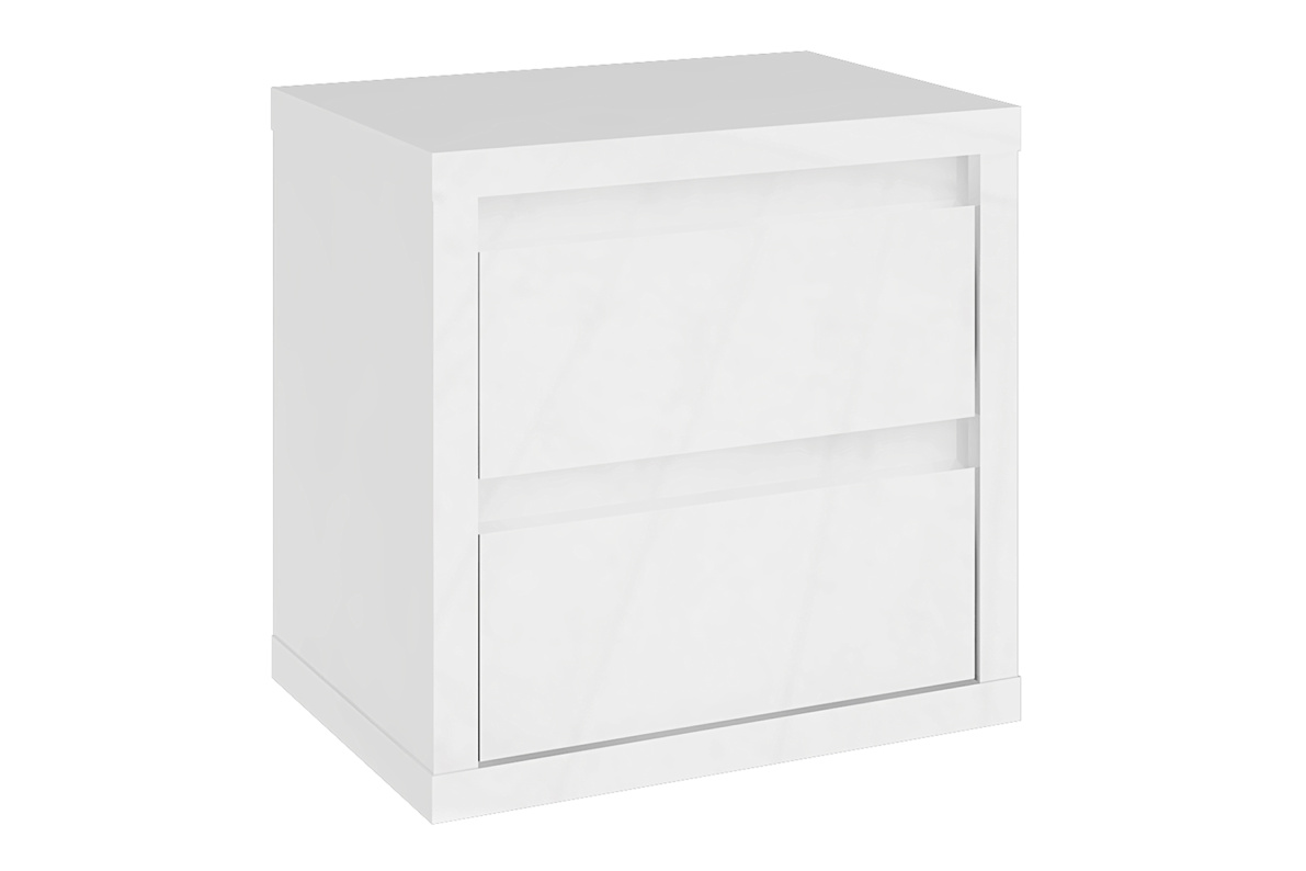 Тумба прикроватная с 2-мя ящиками 54,6х53,5х40 см НорденБелый глянец