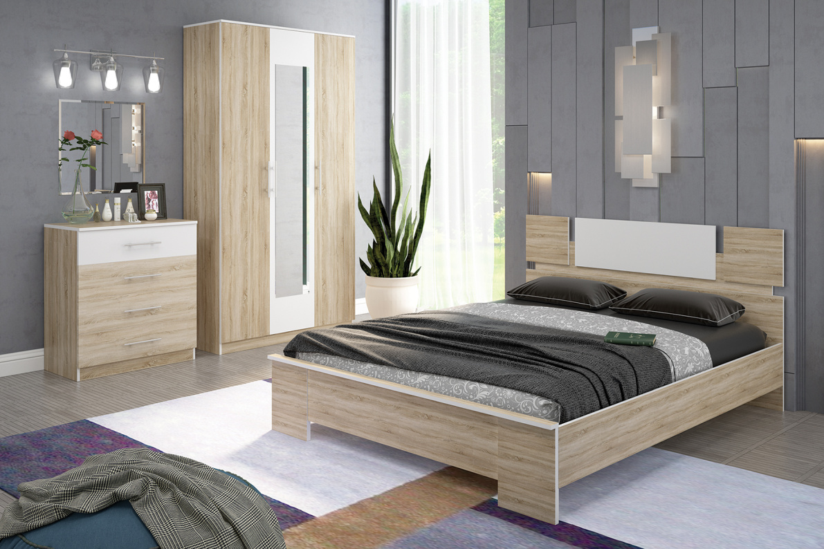 Спальня ОливияДуб сонома/ Белый