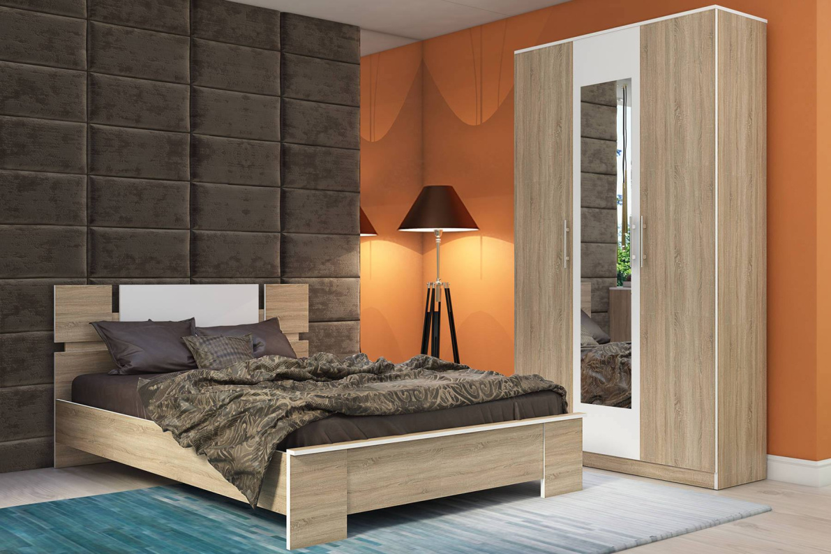 Спальня Оливия 2Дуб сонома/ Белый