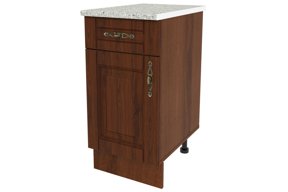 Шкаф напольный со столешницей с 1-м ящиком 40 см Орех