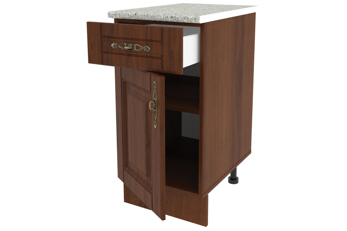 Шкаф напольный со столешницей с 1-м ящиком 40 см Орех