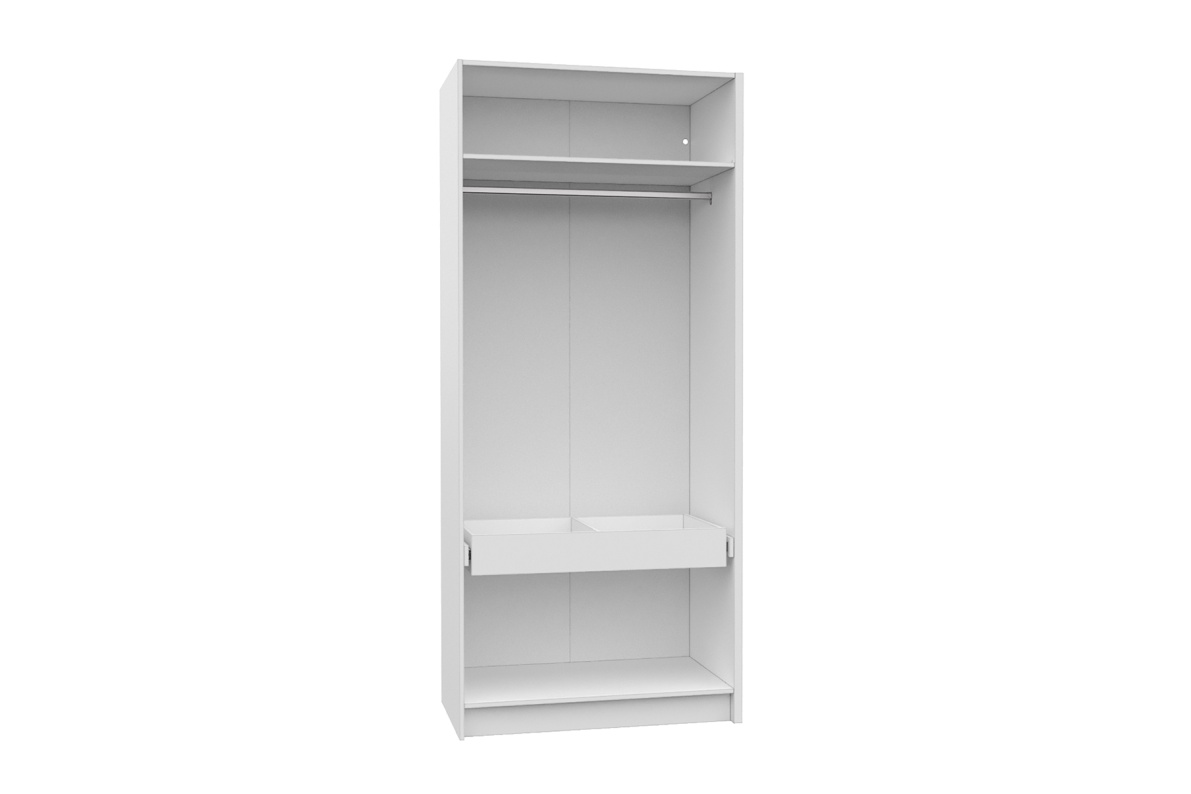 Шкаф 2-х дверный с зеркалом Оскар (компл.4)Белый, фото 2