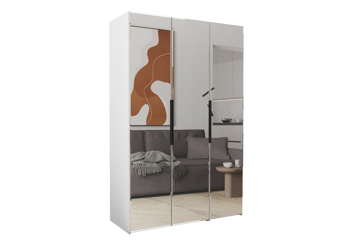 Шкаф 3-х дверный с зеркалом и ящиками Оскар (компл.7)Белый