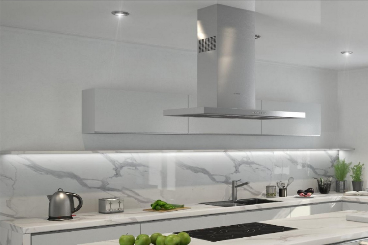 Стеновая панель Гранит Белый глянец