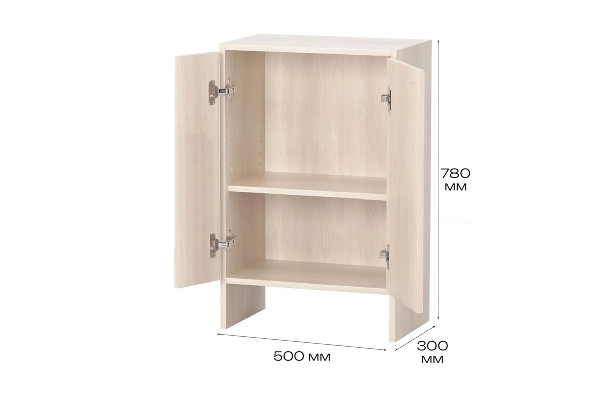 Шкаф 50х30х78 см с двумя дверцами ТевиАкация Лэйклэнд светлая, фото 4