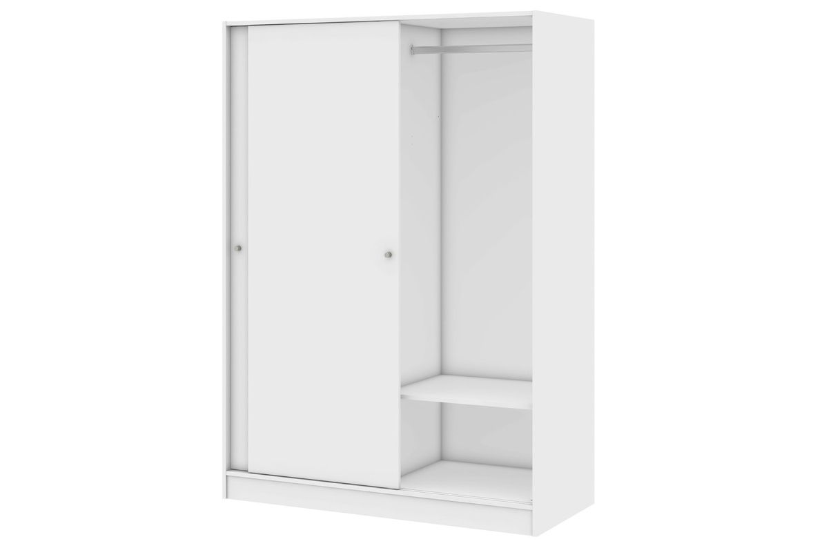 Шкаф 135х59х190 см для одежды в спальню/прихожую  с 5 полками и штангой ТевиБелый, фото 2