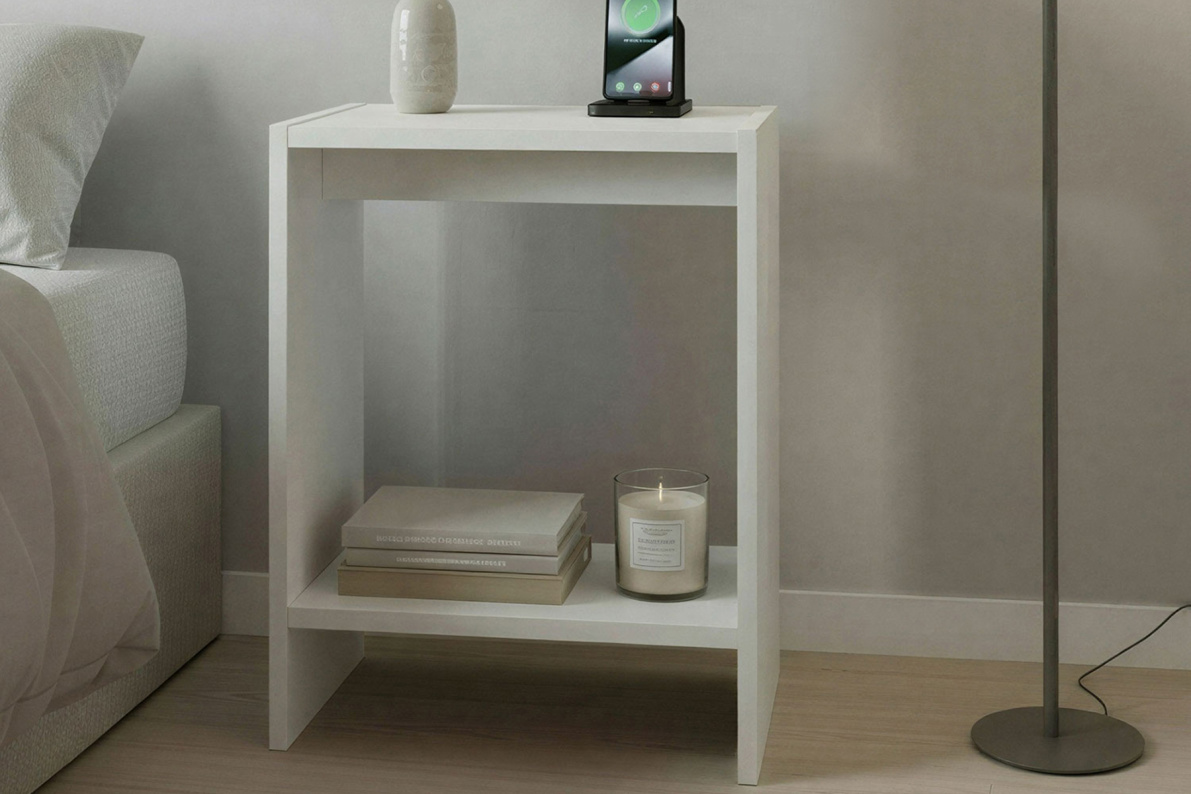 Тумба прикроватная 40х30х50 см с открытой полкой ТевиБелый