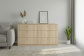 Комод 140х40х72 см с 6-ю ящиками Теви Акация Лэйклэнд светлая