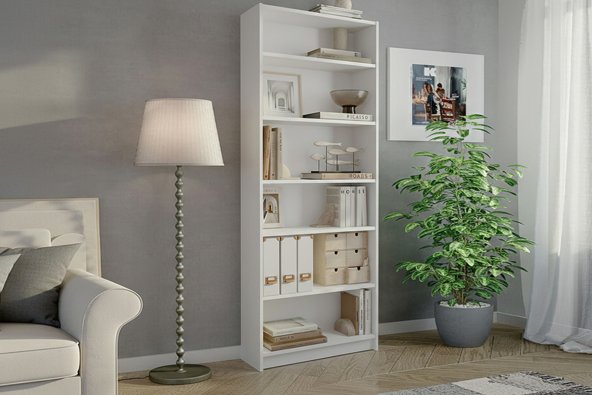 Стеллаж напольный 80х28х202 см, с регулируемыми полками Тинтон