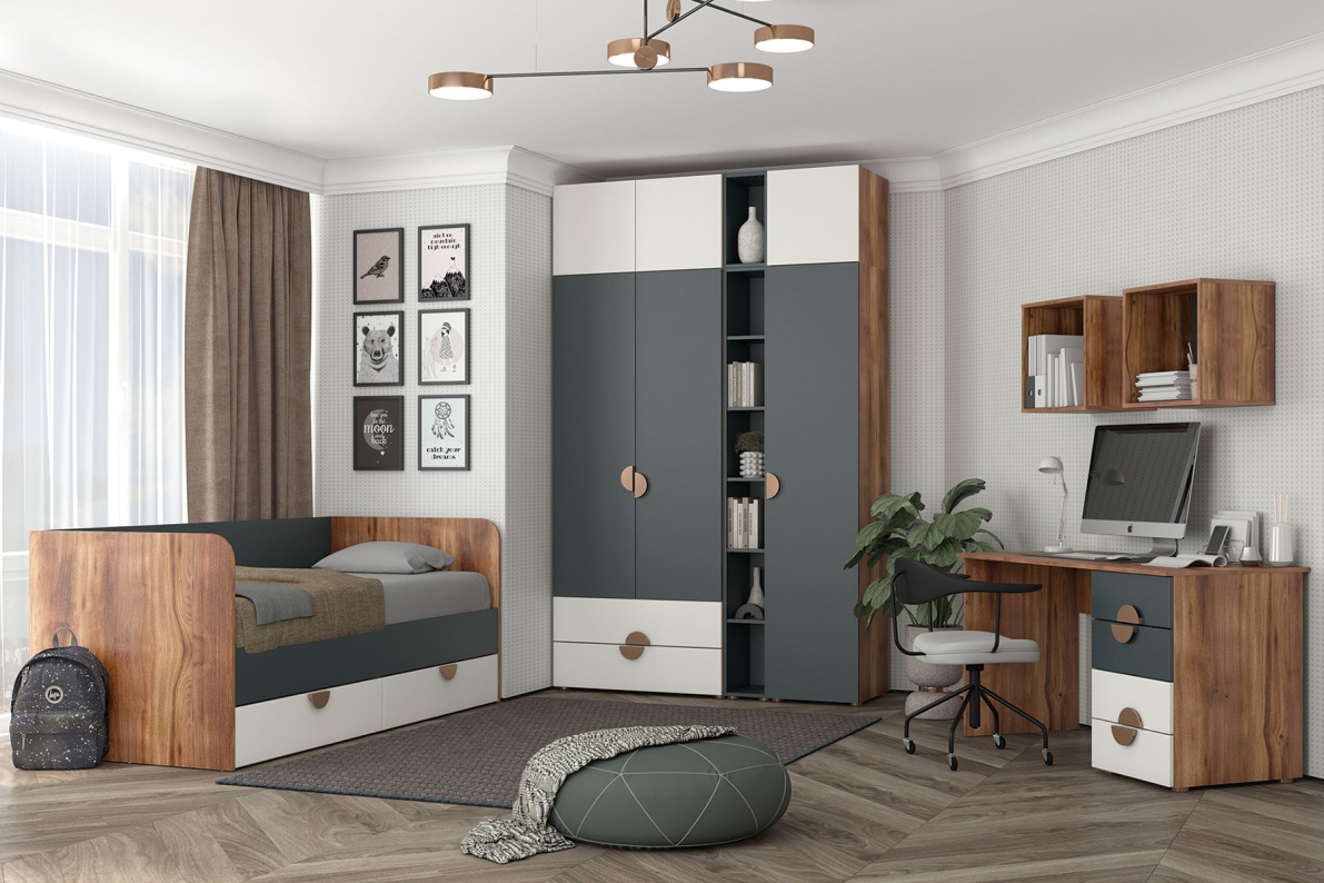 Молодежная Тризиль 1Зеленый камень/Белый