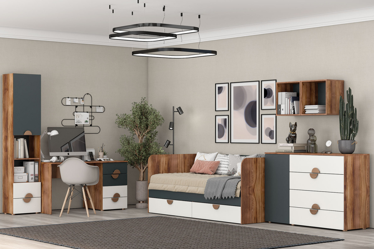 Молодежная Тризиль 2Зеленый камень/Белый