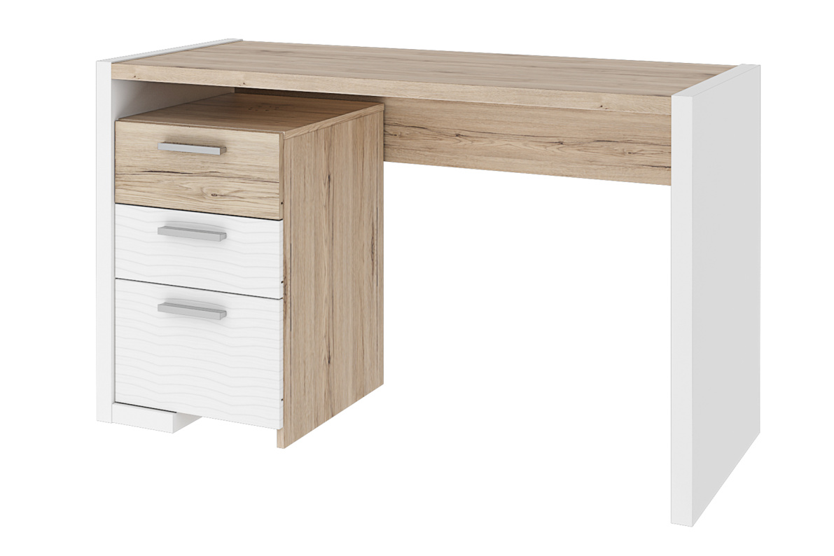 Стол с ящиками ВенетоДуб санремо / Белый
